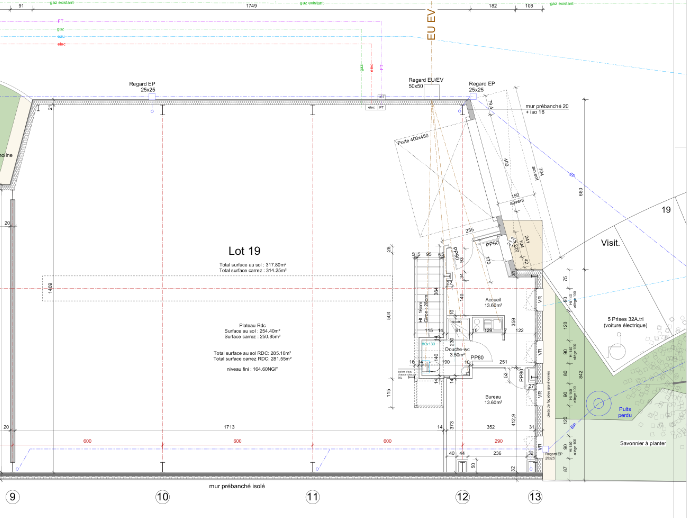 Plan lot 19 - 318 m² Plan du lot 19 - 318 m² - Parc d'activités Actyvours Oullins Pierre-Bénite